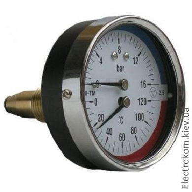 Термоманометр осевой МТ-80-ТМ-О, 4 бар / 120 С