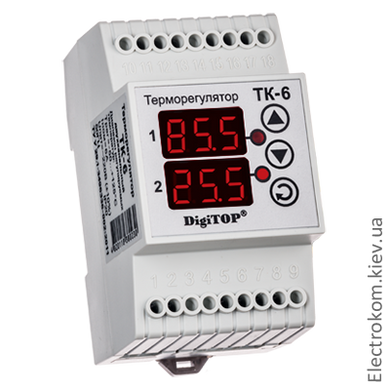 Терморегулятор двоканальний ТК-6 DigiTOP, -55...125 С, 220-230 V AC
