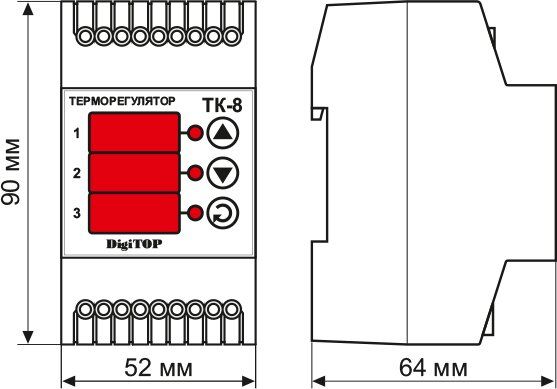 Терморегулятор трехканальный ТК-8 DigiTOP, -55...125 С, 220-230 V AC