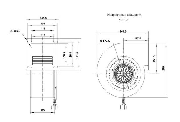 Вентилятор центробежный (радиальный) малый ВРМ 180