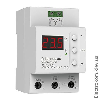 Терморегулятор для систем охлаждения и вентиляции Terneo xd, -55...125 С, 220-230 V AC
