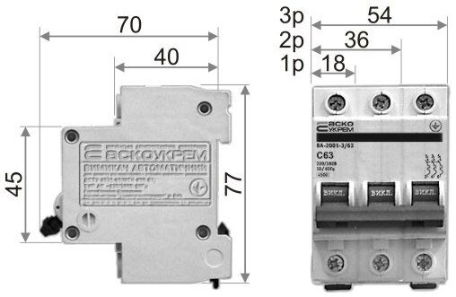 Автоматический выключатель ВА-2001 1Р 10А хар-ка C АСКО-УКРЕМ (A0010010019)