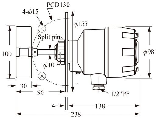 Датчик рівня ротаційний SE-111, 220-230 V AC