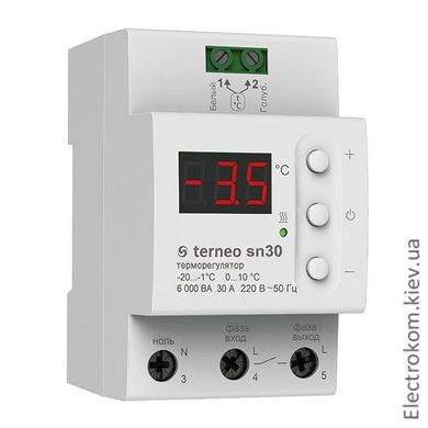 Терморегулятор для системи сніготанення Terneo SN30, -30...90 С, 220-230 V AC