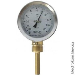 Термометр биметаллический ТБУ-63/50 -35...+60°С радиальный